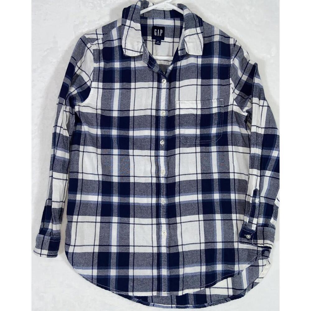 Gap Girls Long Sleeve Button Down Flannel Shirt Size M Medium